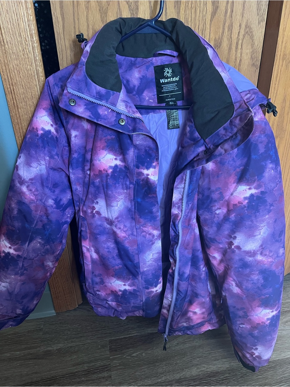 Wantdo Women's Purple Tie-Dye Ski Jacket